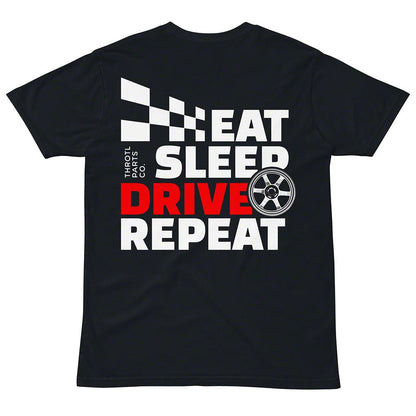 Throtl Eat Sleep Drive Repeat Short Sleeve T-Shirt; Navy