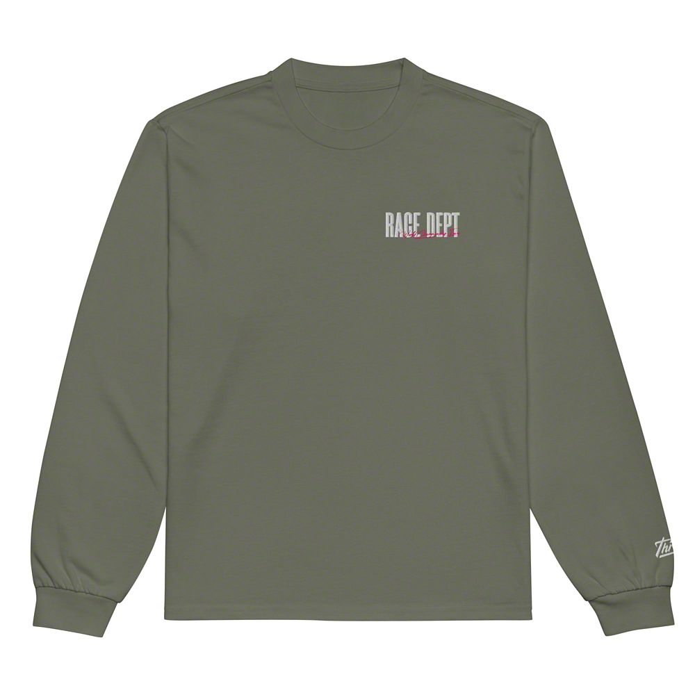 Throtl Race Department Premium Heavyweight Long Sleeve Shirt; Cypress