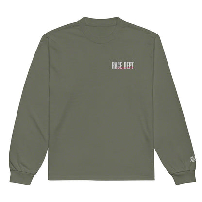 Throtl Race Department Premium Heavyweight Long Sleeve Shirt; Cypress