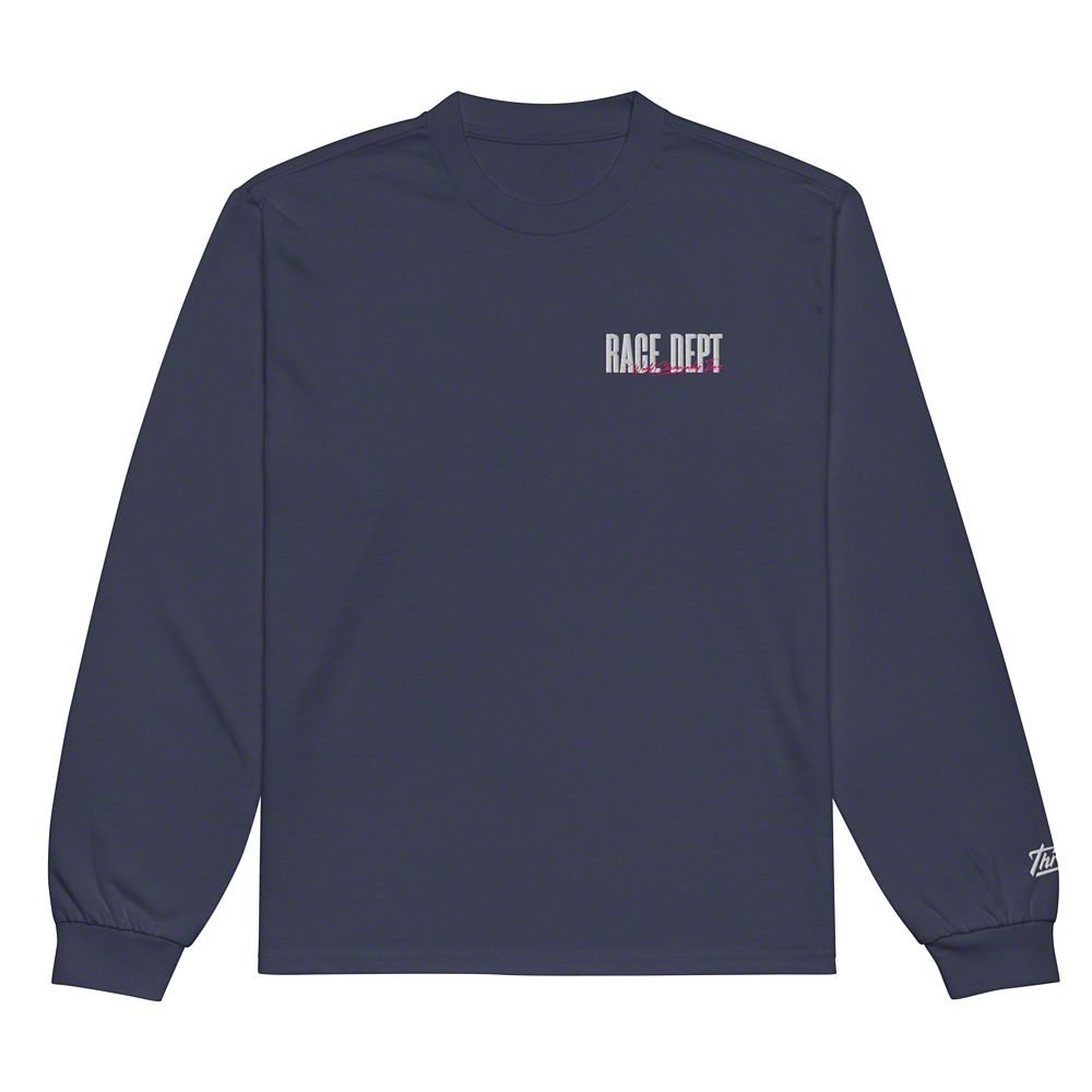 Throtl Race Department Premium Heavyweight Long Sleeve Shirt; Midnight Blue