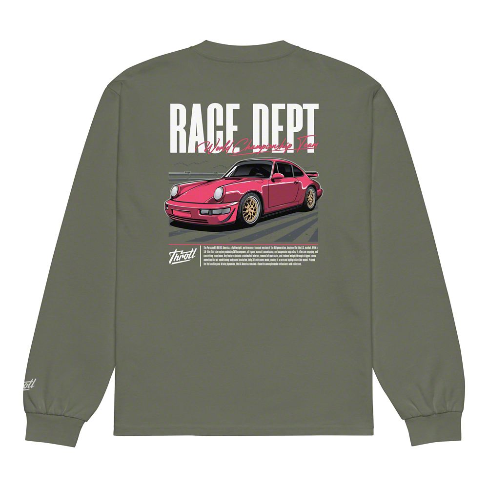 Throtl Race Department Premium Heavyweight Long Sleeve Shirt; Cypress