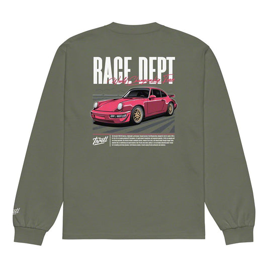 Throtl Race Department Premium Heavyweight Long Sleeve Shirt; Cypress
