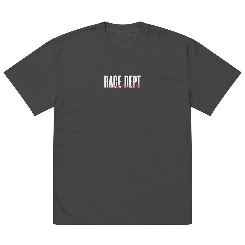 Throtl Race Department World Championship Team Premium Oversized T-Shirt; Faded Black