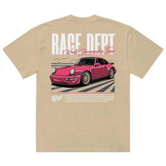 Throtl Race Department World Championship Team Premium Oversized T-Shirt; Faded Khaki