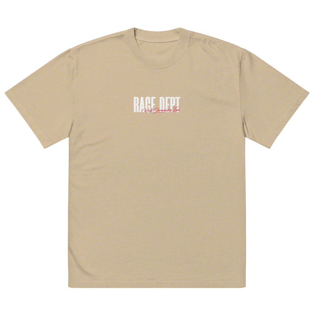 Throtl Race Department World Championship Team Premium Oversized T-Shirt; Faded Khaki