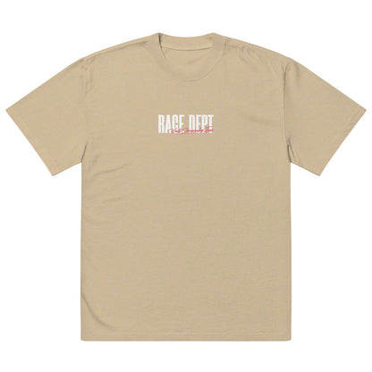 Throtl Race Department World Championship Team Premium Oversized T-Shirt; Faded Khaki