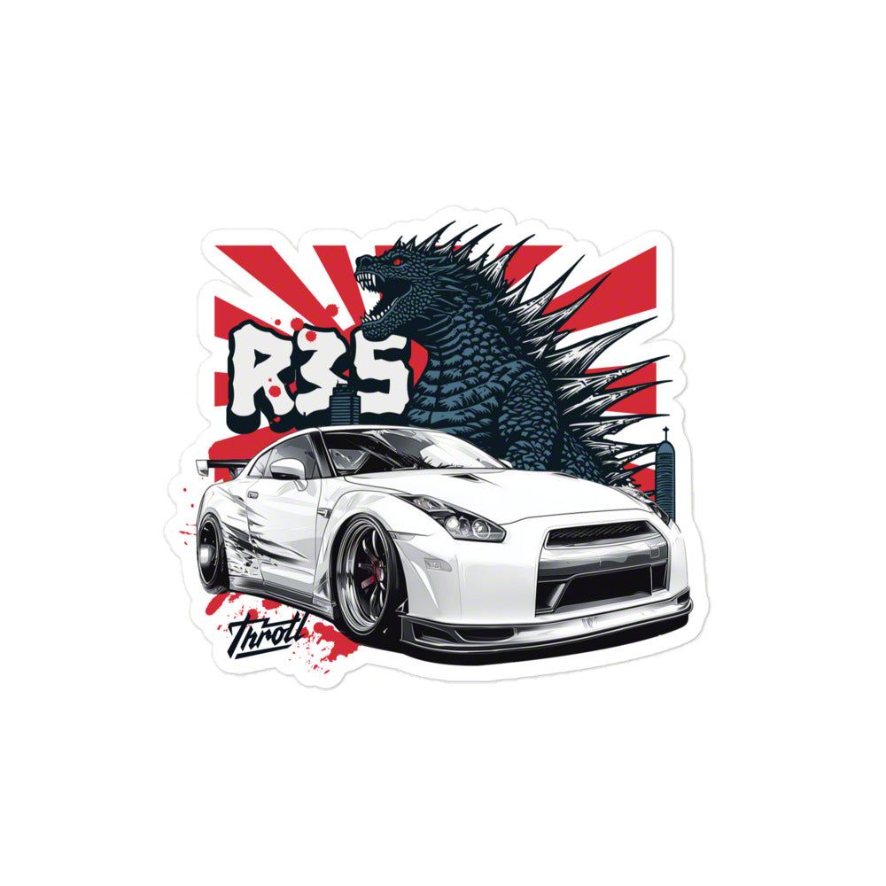 Throtl R35 GTR Kaiju Monster Slap Sticker