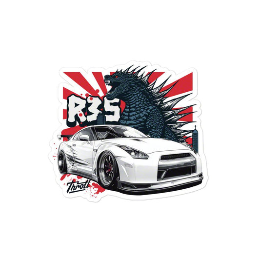 Throtl R35 GTR Kaiju Monster Slap Sticker