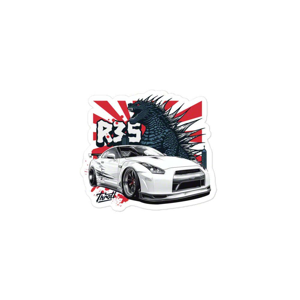 Throtl R35 GTR Kaiju Monster Slap Sticker