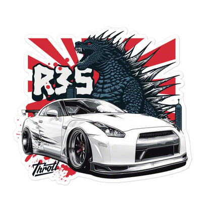 Throtl R35 GTR Kaiju Monster Slap Sticker