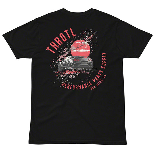 Throtl R35 Cherry Blossom Short Sleeve T-Shirt; Black
