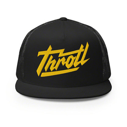 Throtl Razor Script Trucker Cap; Gold