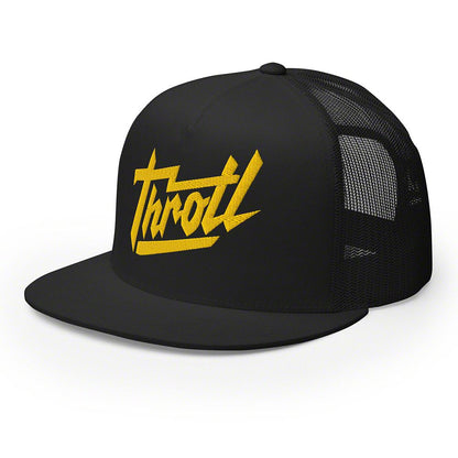 Throtl Razor Script Trucker Cap; Gold