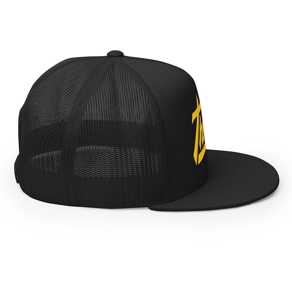 Throtl Razor Script Trucker Cap; Gold