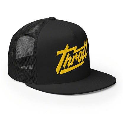 Throtl Razor Script Trucker Cap; Gold