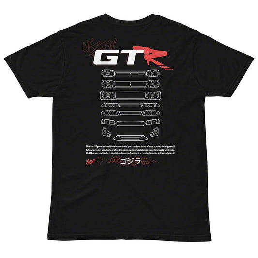 Throtl GTR Generations Short Sleeve T-Shirt; Black