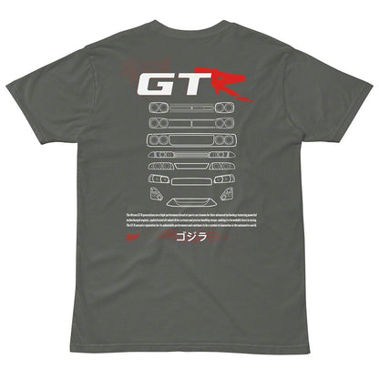 Throtl GTR Generations Short Sleeve T-Shirt; Charcoal