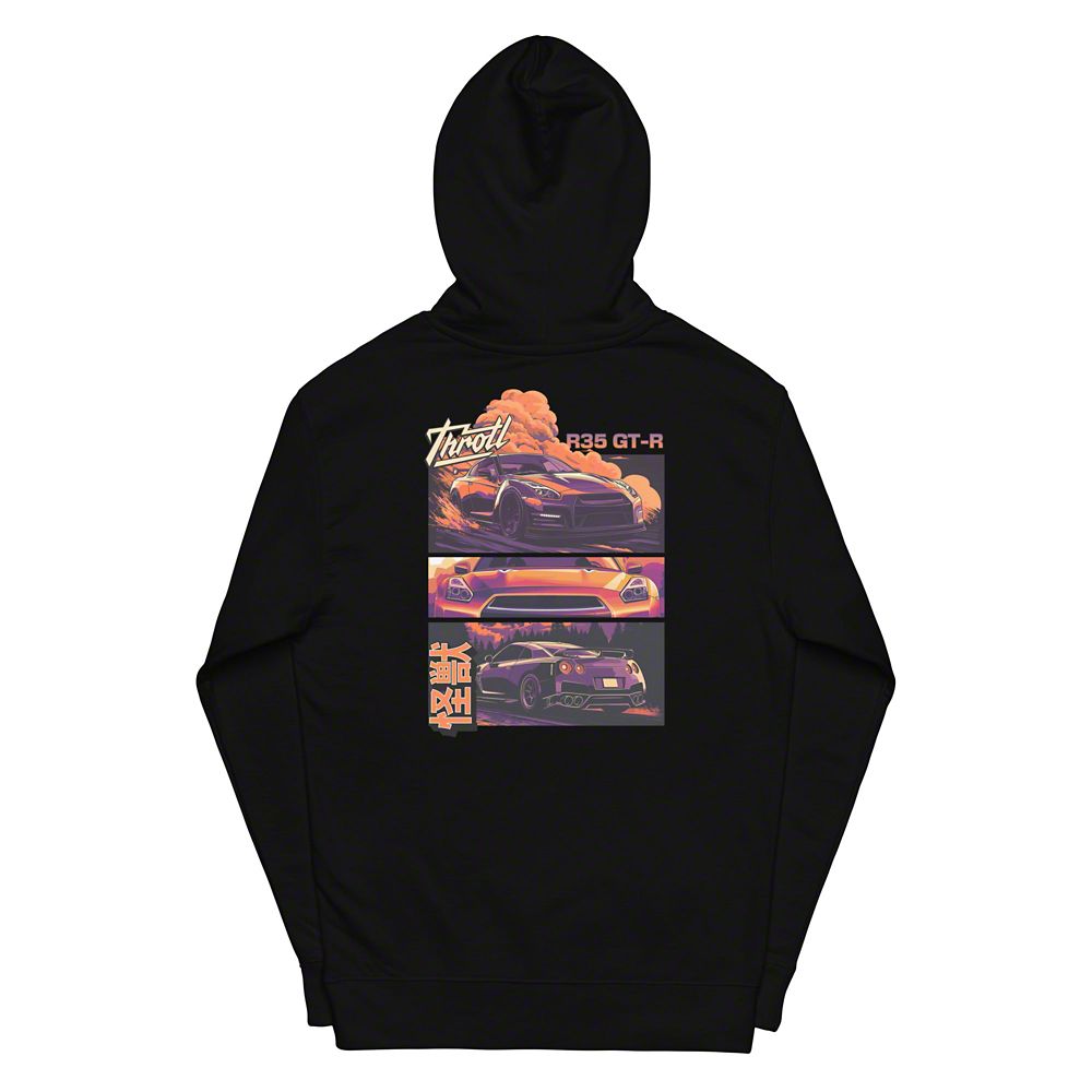 Throtl R35 Orange Clouds Hoodie; Black