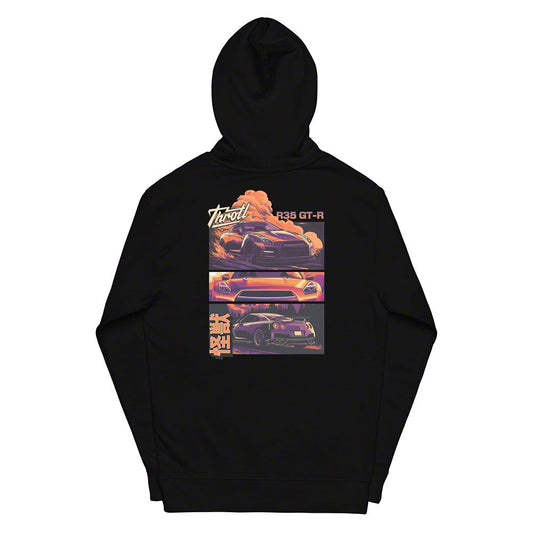 Throtl R35 Orange Clouds Hoodie; Black