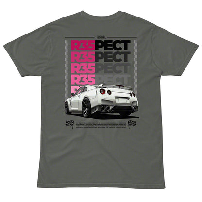 Throtl R35PECT Short Sleeve T-Shirt; Charcoal