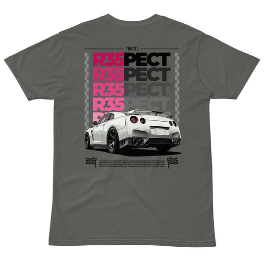 Throtl R35PECT Short Sleeve T-Shirt; Charcoal