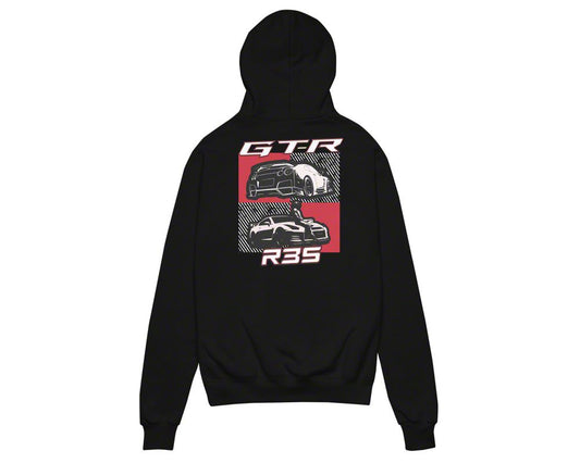 Throtl Champion R35 Red GTR Hoodie; Black
