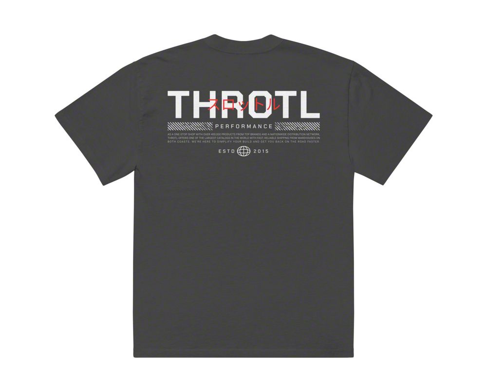 Throtl Japan Performance Oversized Short Sleeve T-Shirt; Faded Black