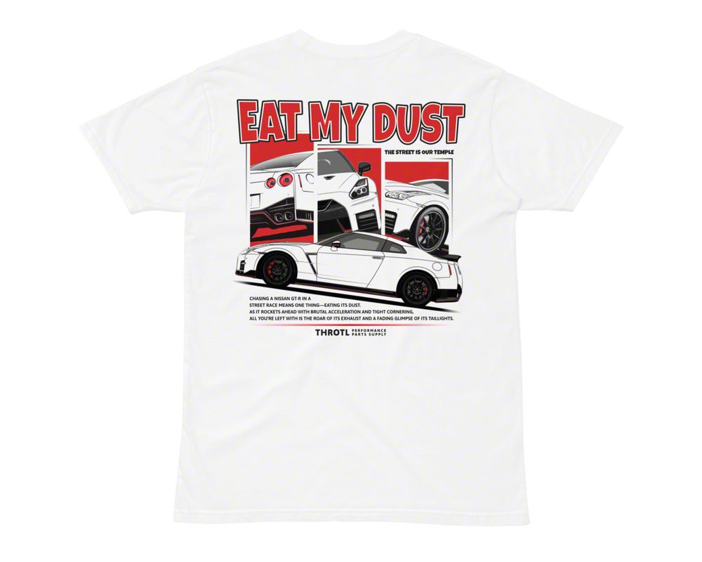 Throtl Eat My Dust GT-R Short Sleeve T-Shirt; White