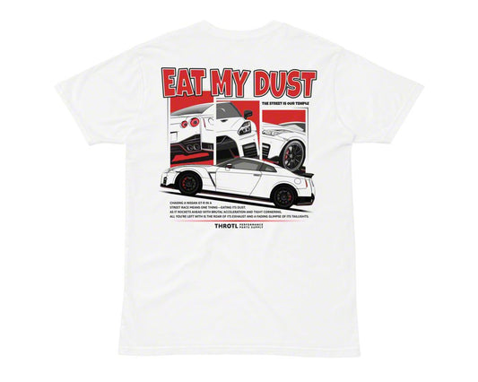 Throtl Eat My Dust GT-R Short Sleeve T-Shirt; White