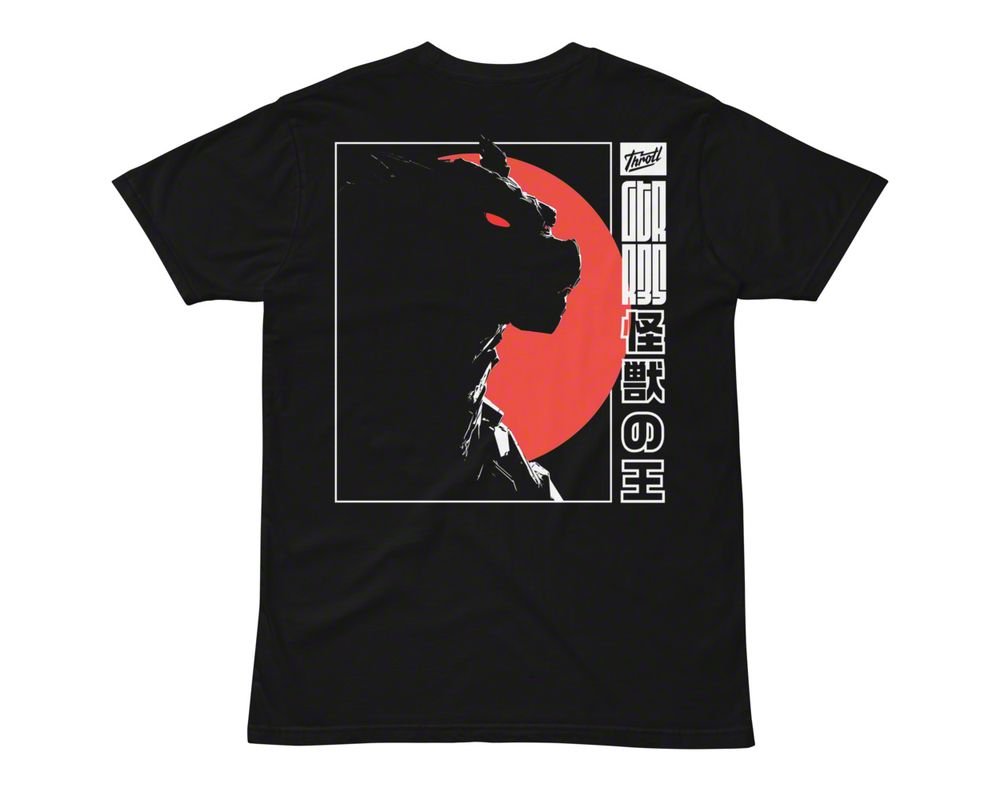 Throtl Godzilla Kanji Short Sleeve T-Shirt; Black