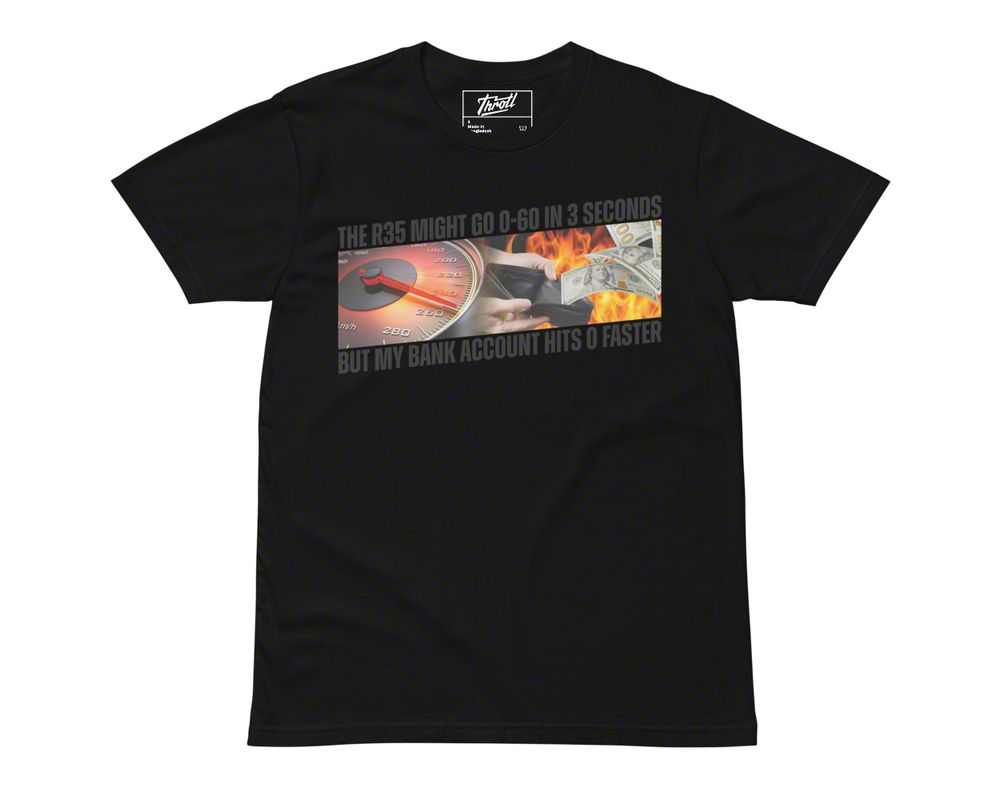 Throtl Zero Bank Account Short Sleeve T-Shirt; Black