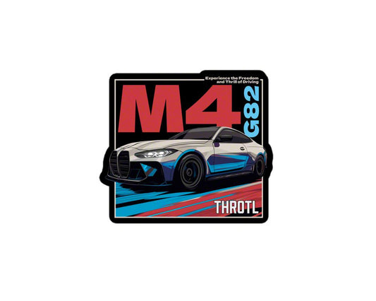Throtl Official BMW M4 Slap Sticker; 4-Inch x 4-Inch