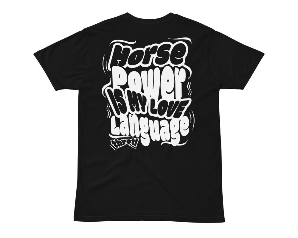 Throtl Horsepower is Love Short Sleeve T-Shirt; Black
