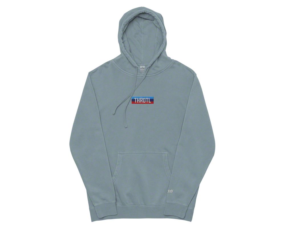 Throtl M Power Dyed Hoodie; Blue Pigment