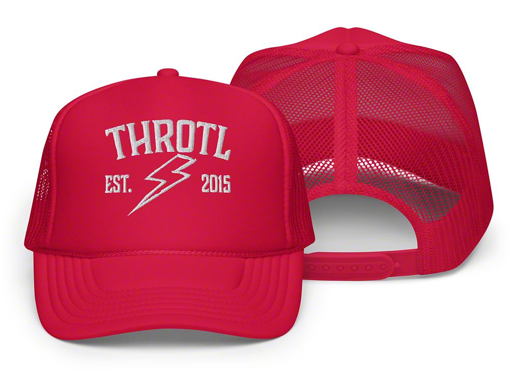 Throtl Racing Club Trucker Hat; Red